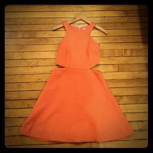 Club Moneco coral cut out dress